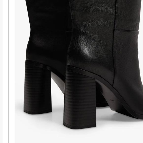 Mango Mer Leather Knee High Boots Size 9.5(40) NEW - Picture 2 of 14